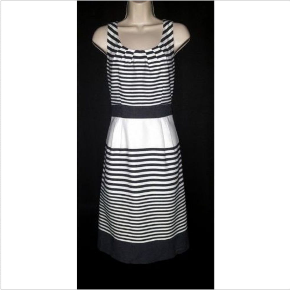Banana Republic Canvas Striped Dress Navy